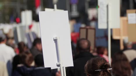 Massenaktivisten-bei-einer-Kundgebung-mit-Plakaten-sind-auf-dem-Straßenwanderbanner-Frankreich.