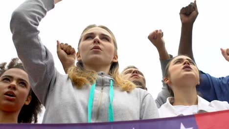 Young-activists-with-US-flag-chanting-presidential-candidate-name,-campaign