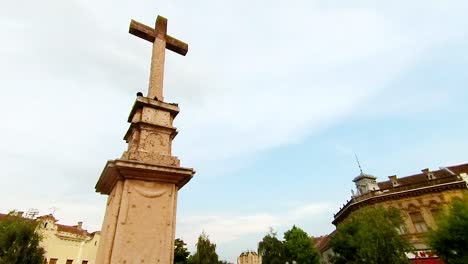 Time-Lapse-Stein-christliches-Kreuz