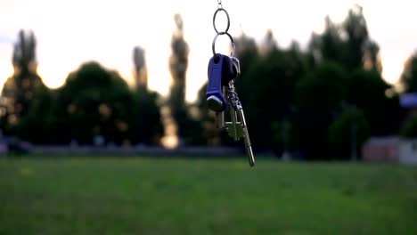 Christian-cross-on-a-chain-on-the-background-of-sunrise