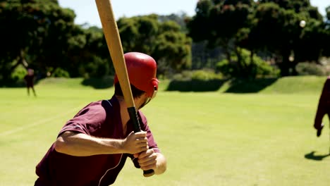 Batter-hitting-ball-during-practice-session