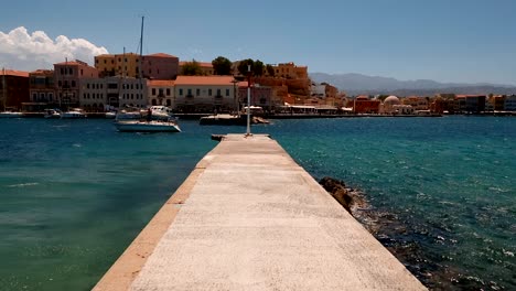 Promenade-von-Chania,-Kreta,-Griechenland