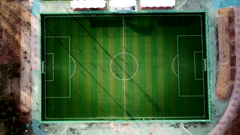 Aerial-view-;-football-or-soccer-field