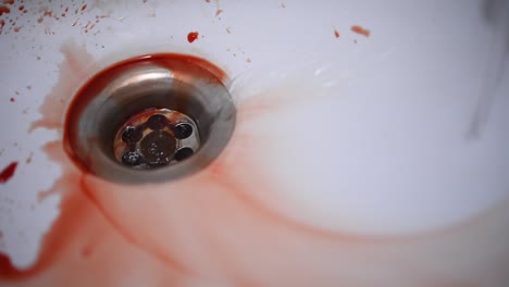 Drops-of-blood-stained-at-sink