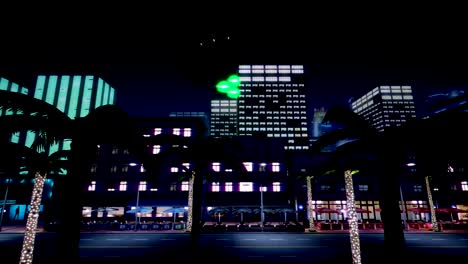 UFO-is-flying-over-the-night-city