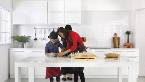 Family-working-together-to-arrange-tools.