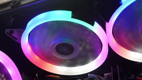 Cooling-Fans-Illuminated-by-LEDs-Inside-Personal-Computer