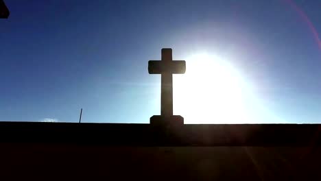 Cross-church-against-beautiful-sun,Italy