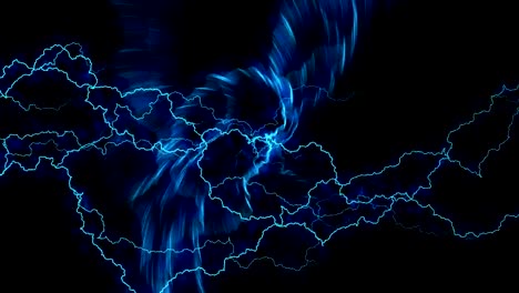 Strom-Knistern.-Zusammenfassung-Hintergrund-mit-Lichtbögen.-Realistische-Blitze.-Gewitter-mit-Blitz-blinkt.-Nahtloses-looping.-Blau.