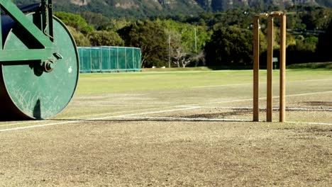 Cricket-roller-used-to-prepare-pitch-at-cricket-ground