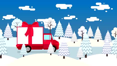 Truck-with-gift-box-tied-with-a-red-ribbon