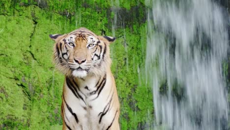 close-up.-Bengal-Tiger-in-natürlichen-Wasserfällen.-4K-Auflösung