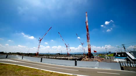 Crane-at-under-construction-time-lapse