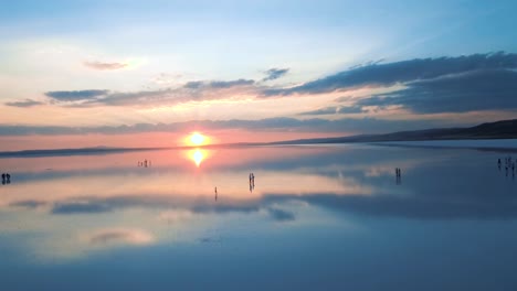 Salt-Lake-and-sunset-human-silhouette
