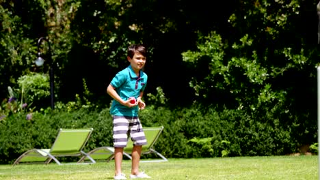 Father-and-son-playing-cricket