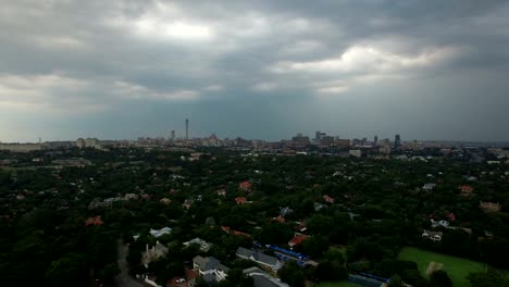 aerial----johanessburg-skyline-with-lightning