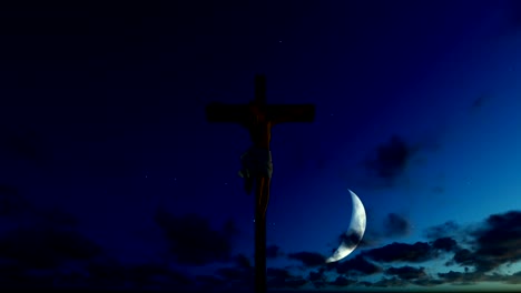 Jesus-cross-against-half-moon-starry-blue-sky
