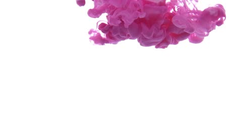 Pink-ink-dropped-in-water-on-white-background