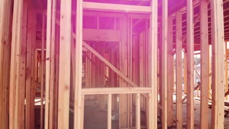 New-home-construction-on-timber-frame-on-a-new-development-building