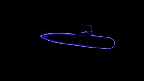 3D-animation-of-a-submarine-hologram-rotating-with-luma-matte-and-also-loopable