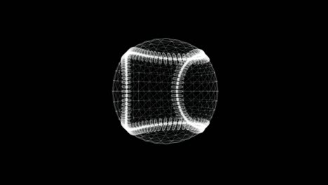 Hologramm-Bildschirm-3d-Von-Baseball-Ball---Schleife