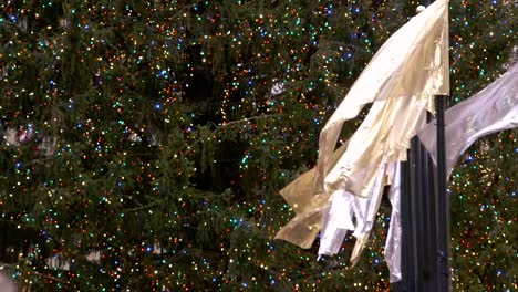 Close-Up-Detail-Video-Of-The-Christmas-Flags-Underneath-The-Christmas-Tree-In-Rockefeller-Center