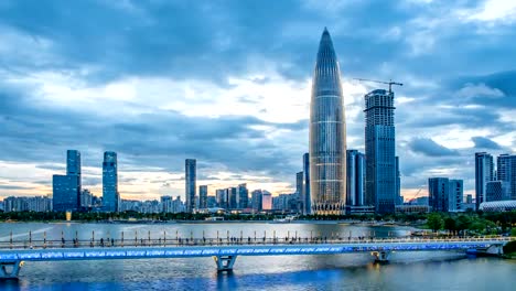 Stadt-Shenzhen-Bay-Houhai-Landschaft-Zeitraffer-Fotografie