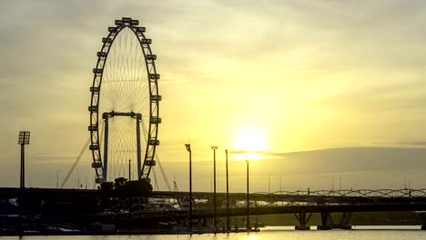 Riesenrad-auf-dem-Himmel-Sonnenaufgang-Hintergrund-Zeitraffer.