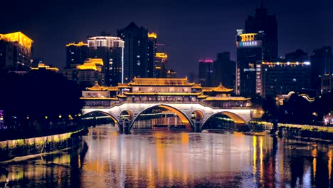 Anshun-bridge-at-night,-sichuan-,-China