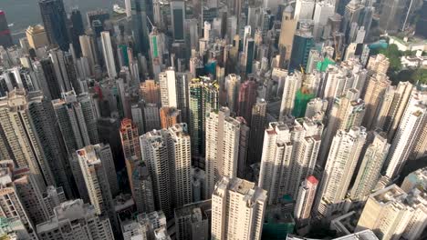 Aerial-shot-of-Hong-Kong-skyline