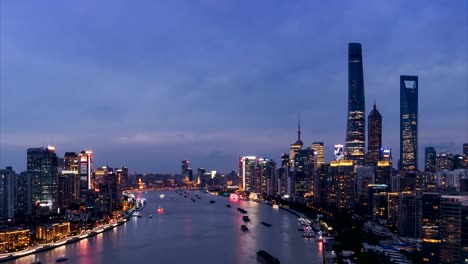 4K-Time-lapse-(Day-to-night)---Shanghai-city-skyline-and-cityscape