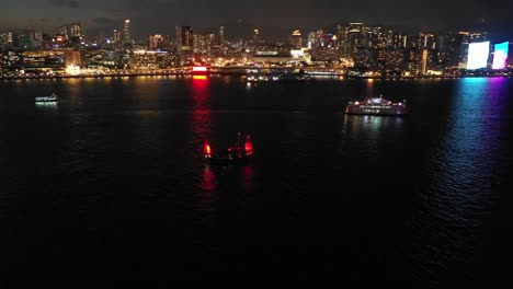 4K-Aerial-view-footage-of-Hong-Kong-City-after-Sunset