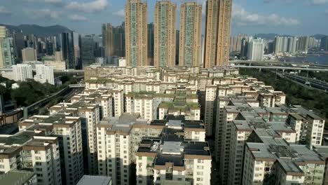 Old-buildings-and-modern-skyscraper-buildings-In-Hong-Kong.-Urban-cityscape