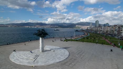 Izmir-Square-Drone,-City-square-by-from-drone