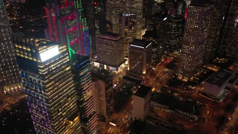 4K-aerial-view-footage-of-Hong-Kong-beautiful-night-scenes-at-Central-District