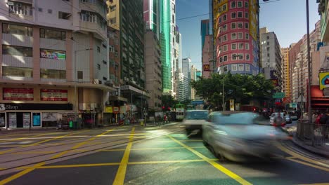 lapso-de-tiempo-de-4-k-de-tráfico-muy-concurrida-calle-en-hong-kong-china