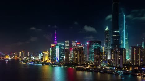 Shanghai-Nacht-Licht-Panorama-4k-Zeitraffer-vom-Dach