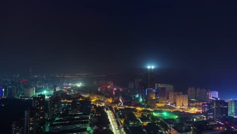 china-night-light-shenzhen-city-traffic-roof-top-panorama-4k-time-lapse