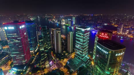 China-Nacht,-die-berühmten-shanghai-downtown-River-Bay-Tower-Stadtpanorama-4k-Zeitraffer