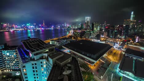 China-alta-cerca-de-la-luz-cuelgan-Bahía-ciudad-de-kong-4k-lapso-de-tiempo