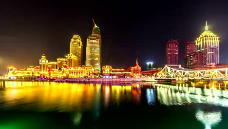 Time-lapse-of-Tianjin-cityscape.-China