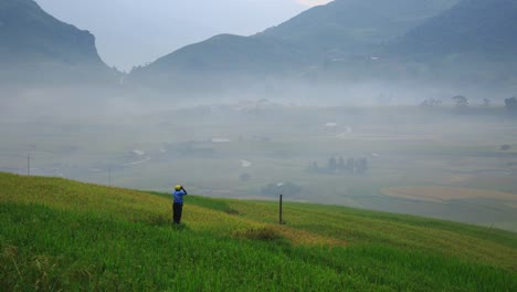 Rice-fields-on-terraced-of-Mu-Cang-Chai,-YenBai,-Vietnam.-Rice-fields-prepare-the-harvest-at-Northwest-Vietnam.Vietnam-landscapes.