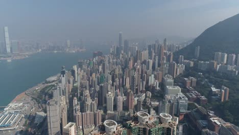 China-sonnigen-Tag-Hong-Kong-Dschungel-Bucht-Kowloon-Antenne-Stadtpanorama-4k