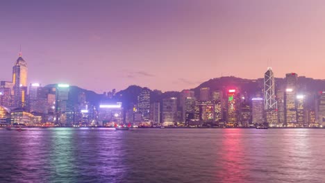 china-famous-twilight-sunset-hong-kong-city-kowloon-island-panorama-4k-time-lapse