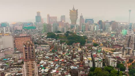 china-macau-famous-hotel-rooftop-cityscape--downtown-panorama-4k-time-lapse