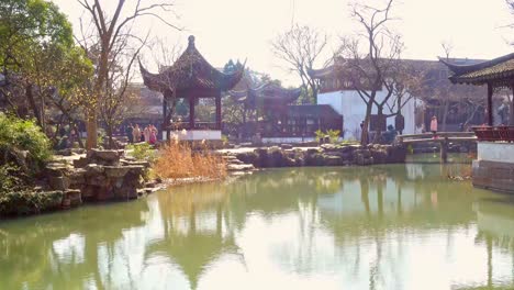 Pavilion-in-Humble-Administrator's-Garden-in-Suzhou,-China