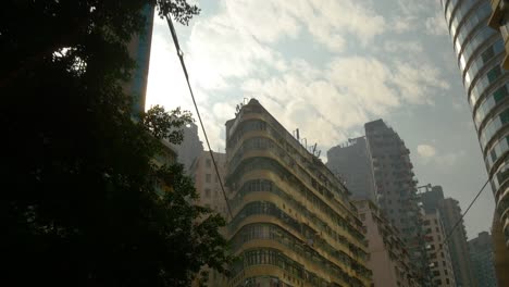 Hong-kong-día-tiempo-tranvía-tráfico-centro-calle-camino-viaje-a-china-de-vista-panorama-4k