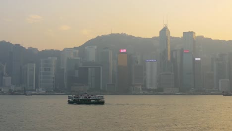 hong-kong-city-bay-sunset-time-victoria-harbour-traffic-kowloon-panorama-4k-china