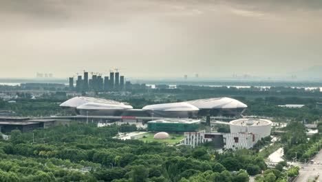 Time-lapse-of-cityscape-in-nanjing-city,china-,cloudy-day