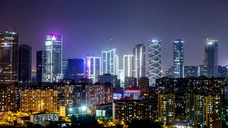 Zeit-Ablauf-von-NanJing-HeXi-Neustadt-in-der-Nacht